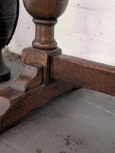 Load image into Gallery viewer, Antique Oak Refectory Table – Turned Baluster Legs – English Hall Table