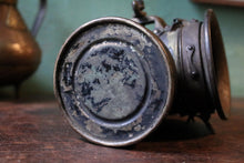 Load image into Gallery viewer, Antique Early 20th Century Carriage / Automobile Lamp - Red Glass Lens - 21 cm Tall