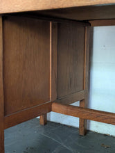 Load image into Gallery viewer, Vintage Mid Century Oak Desk / Teachers Table