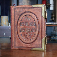 Load image into Gallery viewer, Antique Victorian Child’s Bible – Cassell Petter & Galpin – Illustrated – Brass Clasp Binding – c.1900 – 28cm