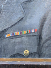 Load image into Gallery viewer, Vintage 1940's RAF WW2 Officer Portrait Painting In Wooden Frame - 54 x 65 cm