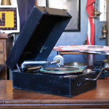 Load image into Gallery viewer, Antique Columbia Graphophone No.201 Portable Gramophone – Cased Wind-Up Record Player – 39 x 28 x 17 cm