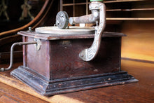 Load image into Gallery viewer, Antique Edwardian Green Horn Tabletop Gramophone Phonograph
