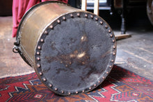 Load image into Gallery viewer, Antique Brass Log Bin - Large Riveted Fireside Coal Or Wood Bucket - Arts & Crafts Hearth Scuttle - 42cm Tall