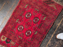 Load image into Gallery viewer, 2'2" x 3'10" - Vintage Afghan Baluch Hand-Knotted Wool Rug - Deep Red Tribal Prayer Rug - 67 x 118 cm