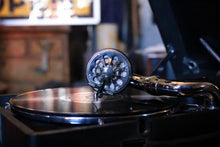Load image into Gallery viewer, His Master’s Voice Portable Gramophone – Black Case – Working – HMV Wind-Up Record Player – 41cm