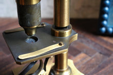 Load image into Gallery viewer, 19th Century French Brass Microscope By Nachet – Rue Serpente Paris – Antique Scientific Instrument – Early Laboratory Decor