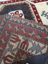 Load image into Gallery viewer, 4'6" x 6'0" - Antique Hand-Knotted Tribal Wool Rug - Caucasian Kazak Style Carpet With Thick Pile - 182 x 137 cm