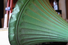 Load image into Gallery viewer, Antique Edwardian Green Horn Tabletop Gramophone Phonograph