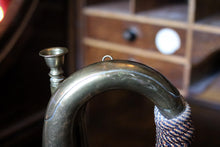 Load image into Gallery viewer, Antique Brass Military Bugle With Braided Cord & Tassel - Decorative Cavalry Style Horn - 27cm Long