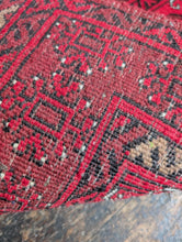 Load image into Gallery viewer, 2'2" x 3'10" - Vintage Afghan Baluch Hand-Knotted Wool Rug - Deep Red Tribal Prayer Rug - 67 x 118 cm