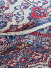 Load image into Gallery viewer, 5'7" x 3'6" - Vintage Hand-Knotted Wool Rug - Ivory Field & Madder Red Medallion - 170 x 107 cm