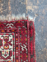 Load image into Gallery viewer, 2'6" x 3'6" - Vintage Afghan Baluch Hand-Knotted Wool Prayer Rug - Deep Madder Red - 75 x 107 cm