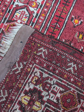 Load image into Gallery viewer, 2'6" x 3'6" - Vintage Afghan Baluch Hand-Knotted Wool Prayer Rug - Deep Madder Red - 75 x 107 cm