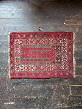Load image into Gallery viewer, 2'6" x 3'6" - Vintage Afghan Baluch Hand-Knotted Wool Prayer Rug - Deep Madder Red - 75 x 107 cm