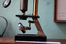 Load image into Gallery viewer, Antique Brass Field Microscope In Original Mahogany Case – Scientific Instrument With Provenance – 26cm Tall