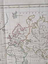 Load image into Gallery viewer, Antique 1794 Hand-Coloured World Map On Mercator's Projection - New Holland & Van Diemen's Land - Atlas Engraving
