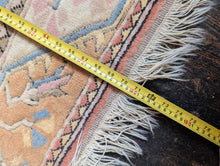 Load image into Gallery viewer, 6'0" x 5'0" - Vintage Turkish Hand-Knotted Wool Rug - Salmon Pink, Sky Blue & Cream - 184 x 152 cm