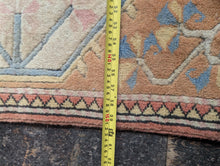 Load image into Gallery viewer, 6'0" x 5'0" - Vintage Turkish Hand-Knotted Wool Rug - Salmon Pink, Sky Blue & Cream - 184 x 152 cm