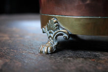 Load image into Gallery viewer, Antique Copper & Brass Lion Mask Log Bin - Coal Scuttle - Lion Paw Feet - Fireside Bucket - 27cm
