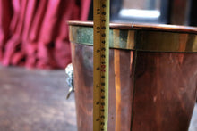 Load image into Gallery viewer, Antique Copper & Brass Lion Mask Log Bin - Coal Scuttle - Lion Paw Feet - Fireside Bucket - 27cm