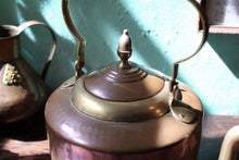 Load image into Gallery viewer, Antique Arts & Crafts Copper Tea Kettle - Hand Hammered Copper and Brass - Fireside Kettle - Early 20th Century