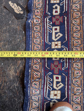 Load image into Gallery viewer, 2'11" x 4'9" - Antique Hand-Knotted Bokhara Wool Prayer Rug - Geometric Tribal Carpet - 146 x 88 cm