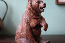 Load image into Gallery viewer, Antique Black Forest Carved Wooden Bear Figure - Hand-Carved Swiss Forest Bear Sculpture - 15.5cm