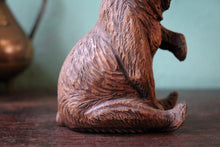 Load image into Gallery viewer, Antique Black Forest Carved Wooden Bear Figure - Hand-Carved Swiss Forest Bear Sculpture - 15.5cm