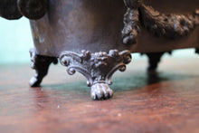 Load image into Gallery viewer, Antique Grand Tour Bronze Serpent Inkwell - Neoclassical Desk Stand With Snake Handles - 27cm