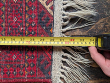 Load image into Gallery viewer, 1'9" x 2'8" - Vintage Afghan Baluch Hand-Knotted Wool Rug - Madder Red Tribal Prayer Rug - 53 x 82 cm