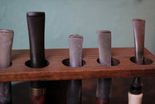 Load image into Gallery viewer, Vintage Briar Pipe Collection With Wooden Pipe Rack - Six Tobacco Pipes Display Stand
