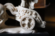 Load image into Gallery viewer, Giuseppe Ruggeri Chariot Sculpture - Classical Horses Figure On Marble Base - Italian Resin Sculpture