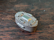Load image into Gallery viewer, Early 20th Century Decorative Metal Pill Box - Oval Hinged Trinket Box - Collectors Curio