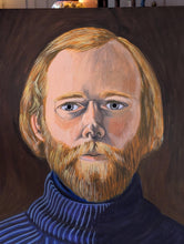 Load image into Gallery viewer, Allan Arthur Wilson (1944–2024) - Portrait Of A Bearded Man - Original Gouache Painting Dated 1971 - 42 x 56 cm