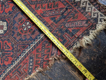 Load image into Gallery viewer, 4'9" x 2'11" - Antique Afghan Baluch Hand-Knotted Wool Rug - Madder Red & Indigo - 146 x 88 cm