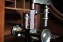 Load image into Gallery viewer, Antique Brass Field Microscope With Mahogany Case - Scientific Instrument With Accessories