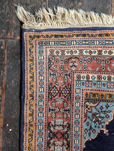 Load image into Gallery viewer, 2'11" x 5'11" - Vintage Hand-Knotted Wool Runner Rug - Deep Indigo Medallion Design - 89 x 181 cm