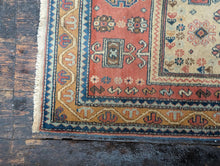 Load image into Gallery viewer, 2'11" x 5'6" - Vintage Hand-Knotted Wool Rug - Ivory, Terracotta & Sky Blue - 90 x 167 cm