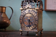 Load image into Gallery viewer, Antique French Lantern Clock Style Brass Mantel Clock - Gothic Revival Case - 24cm Tall
