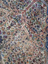 Load image into Gallery viewer, 7'8" x 4'8" - Vintage Pakistani Hand-Knotted Tree Of Life Wool Rug - Ivory & Sapphire Blue Floral Design - 234 x 141 cm