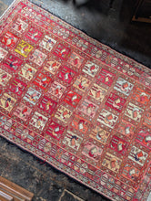 Load image into Gallery viewer, 6'6" x 3'11" - Antique Turkmen Bird Gul Hand-Knotted Wool Rug - Madder Red & Ivory - 198 x 119 cm