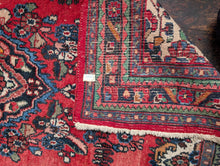 Load image into Gallery viewer, 4'3" x 6'9" - Vintage Pakistani Hand-Knotted Wool Rug - Madder Red & Indigo Floral Medallion - 130 x 207 cm