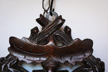 Load image into Gallery viewer, Antique Dutch Black Forest Carved Oak Barometer Thermometer - Working - Wall Hanging Weather Station
