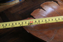 Load image into Gallery viewer, Vintage Hand-Carved Wooden Leaf Bowl Dish - Organic Modern Centrepiece - Folk Art Treen Serving Bowl - 34cm