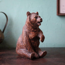 Load image into Gallery viewer, Antique Black Forest Carved Wooden Bear Figure - Hand-Carved Swiss Forest Bear Sculpture - 15.5cm