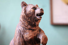 Load image into Gallery viewer, Antique Black Forest Carved Wooden Bear Figure - Hand-Carved Swiss Forest Bear Sculpture - 15.5cm