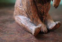 Load image into Gallery viewer, Antique Black Forest Carved Wooden Bear Figure - Hand-Carved Swiss Forest Bear Sculpture - 15.5cm