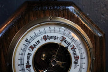 Load image into Gallery viewer, Vintage C.1930's Oak Aneroid Wall Barometer - Octagonal Case - Working Order - Weather Station