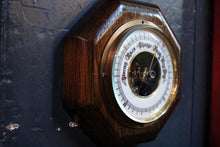 Load image into Gallery viewer, Vintage C.1930's Oak Aneroid Wall Barometer - Octagonal Case - Working Order - Weather Station